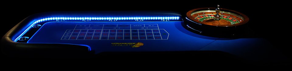 cool blue casino table