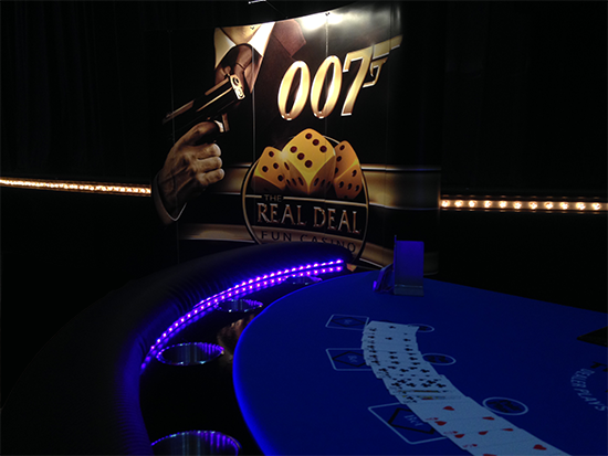 Casino Royale Bond Theme up in lights for your casino party hire