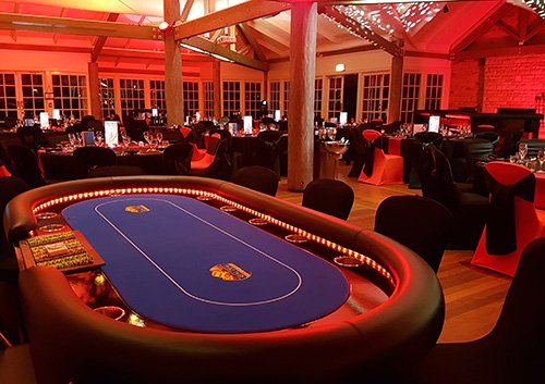 Poker table for corporate casino party hire
