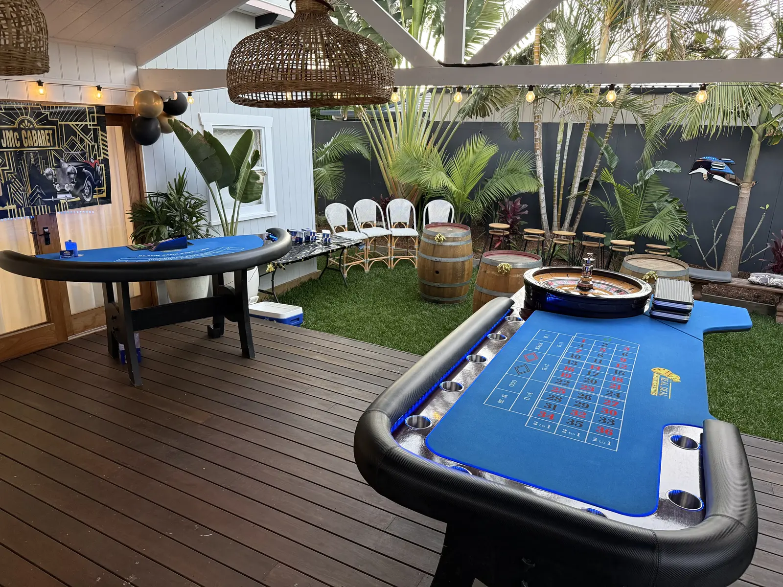 Northern Rivers NSW casino party hire with roulette and blackjack